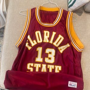 Vintage Florida State basketball jersey and shorts